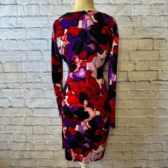 Calvin Klein Abstract Floral Faux Wrap Dress Women’s US 8 - Picture 11 of 11